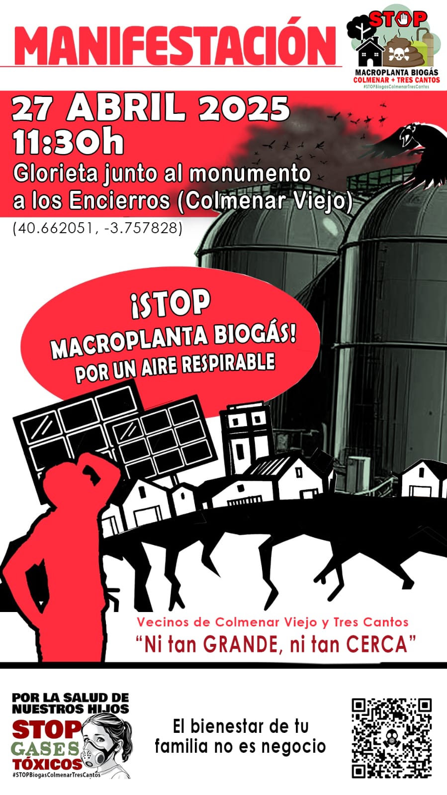 poster manifestacion contra planta de biogas