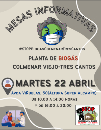 Mesa informativa Stop Biogas Colmenar Viejo Tres Cantos Martes