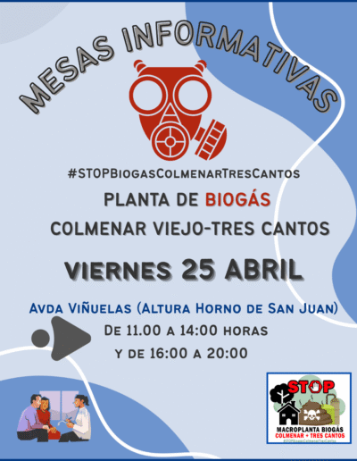 Mesa informativa Stop Biogas Colmenar Viejo Tres Cantos Viernes