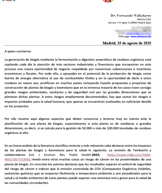 Riesgos para la salud de las plantas de biogás